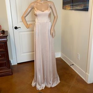 Mumu champagne bridesmaid dress